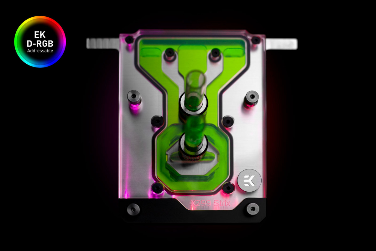 Водоблок для материнской платы ASUS ROG Strix X299-E Gaming II EKWB EK-Quantum Momentum ROG Strix X299-E Gaming II D-RGB - Plexi