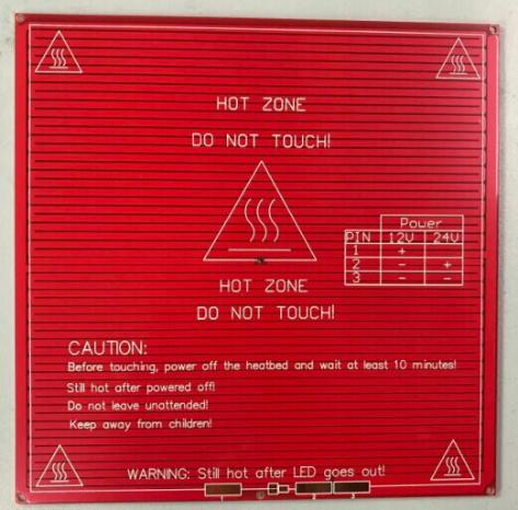 Нагревательный стол для 3D принтера MK2B (PCB, красный)