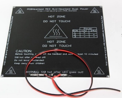 Нагревательный стол для 3D принтера MK3 ALU (черный, кабель, 60см)