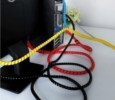 Спиральная оплетка черная для проводов(10мм, 2М)