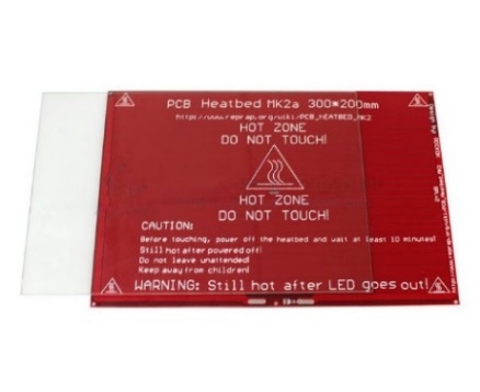 Нагревательный стол для 3D принтера MK2A (300x200x3мм)