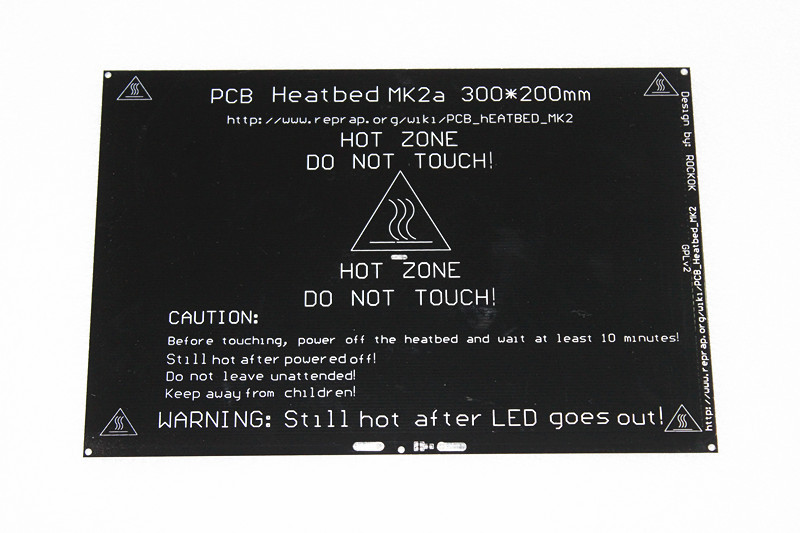 Нагревательный столик MK2A 300*300*2.0mm 12v RepRap RAMPS 1.4 PCB Для 3D-принтера