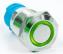 Кнопка металлическая (12 мм, антивандальная, влагозащищенная, зеленая, 12-24В)