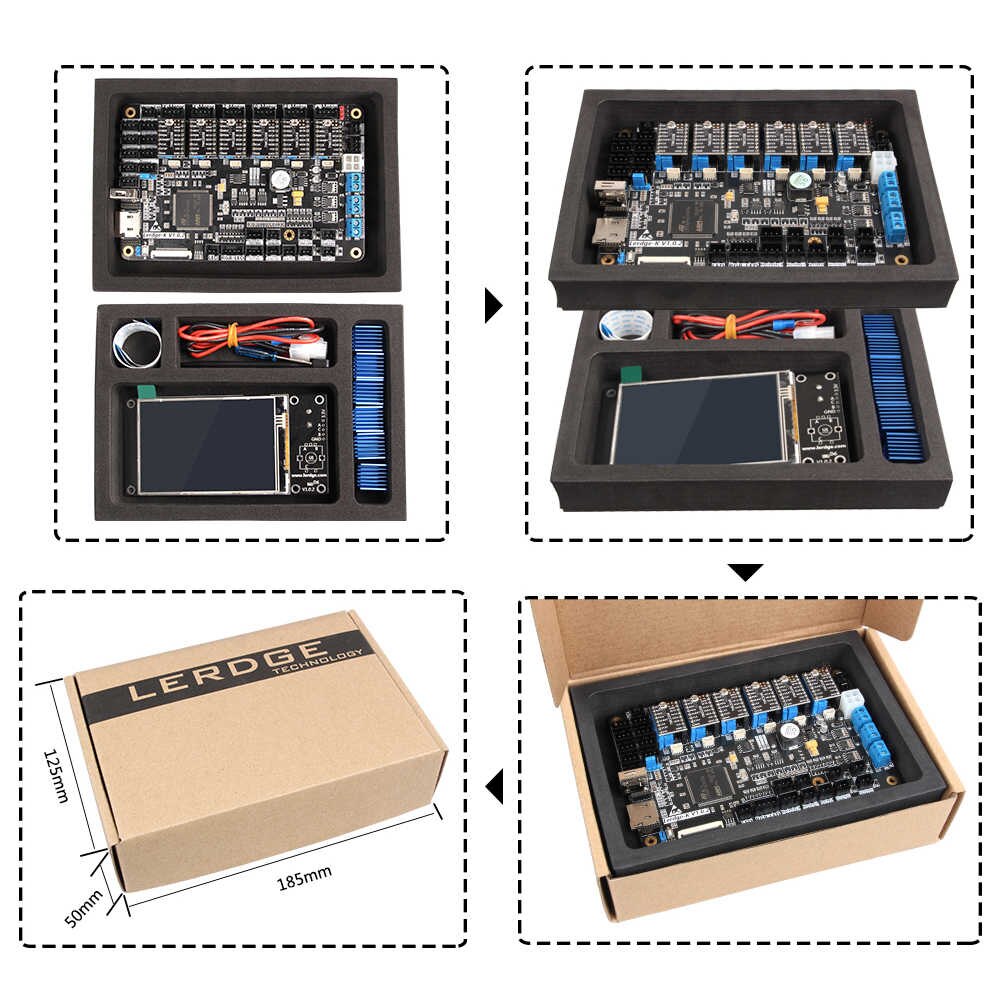 Материнская плата для 3D-принтера LERDG-K A4988 ARM 32-битная материнская плата контроллера с 3,5-дюймовым сенсорным экраном
