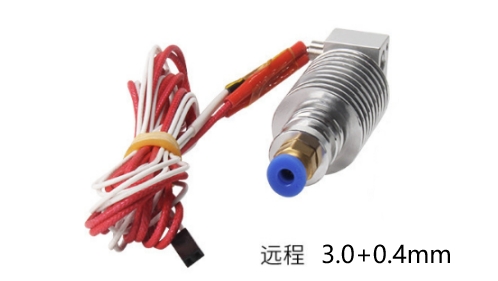 Экструдер в сборе Bowden V5 с датчиком температуры и термистором (0.4мм, филамент 3.0мм)