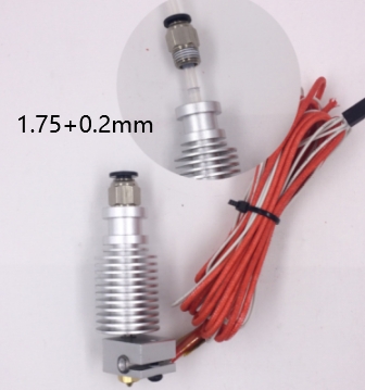 Экструдер в сборе Bowden V6 с датчиком температуры и термистором (0.2мм, филамент 1.75мм)