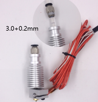 Экструдер в сборе Bowden V6 с датчиком температуры и термистором (0.2мм, филамент 3.0мм)