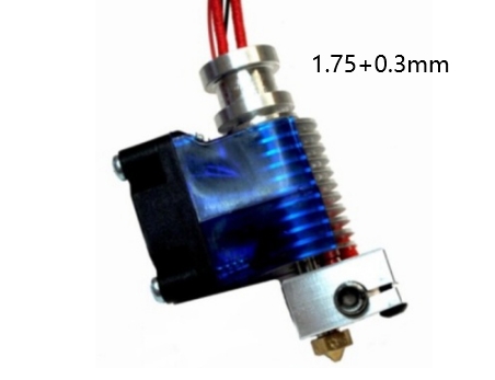 Экструдер в сборе Direct V6 с датчиком температуры, термистором и вентилятором (0.3мм, филамент 1.75мм)