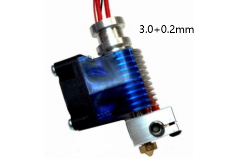 Экструдер в сборе Direct V6 с датчиком температуры, термистором и вентилятором (0.2мм, филамент 3.0мм)