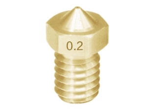 Сопло V5 V6 0.2мм (латунь, M6, 3.0мм)