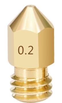 Сопло MK7/MK8 0.2мм (латунь, M6, 1.75мм)
