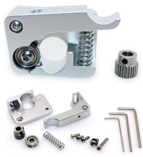 Экструдер MK10 (алюминиевый, правая сторона, 26 зубьев, филамент 1.75мм)