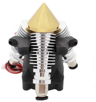 Экструдер с латунным соплом 3 канала для  Kossel под нить 1,75мм с соплом 0,4 м