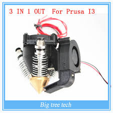 Экструдер с латунным соплом Lite6 3 канала для Prusa I3 под нить 1,75мм с соплом 0,4 м