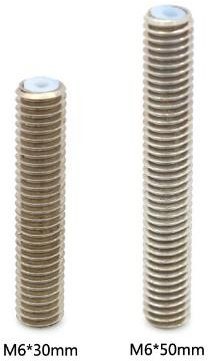 Термобарьер для 3D принтера MK с тефлоновой трубкой (M6x50мм, 1.75мм, цельная резьба)