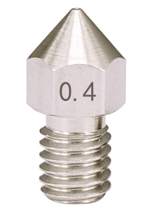 Сопло MK8 0.4мм (нержавеющая сталь, M6, 1.75мм)
