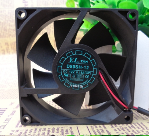 Вентилятор охлаждения D80SH-12 (12В DC, 0.18А, кабель 20см, модель 802S)
