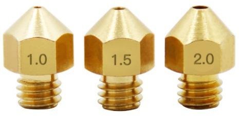 Медное сопло 2,0 мм M6 для нити  3,0 мм