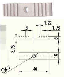Алюминиевый зажим для ремня (10x40мм)