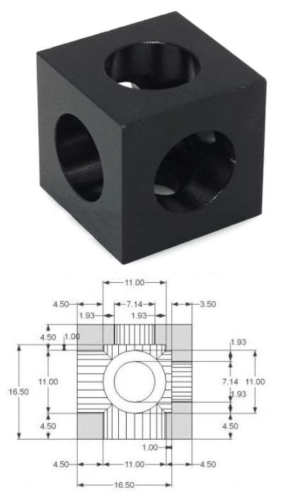 Кубический коннектор OpenBuilds для алюминиевых профилей