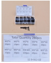 Набор шестигранных карбоновых болтов  (280 шт, тип 12.9)