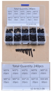 Набор шестигранных болтов из нержавеющей стали 304 (240 шт, тип 12.9)