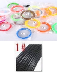 Филамент для 3D ручки PLA (черный, 5М, нить 1.75мм)