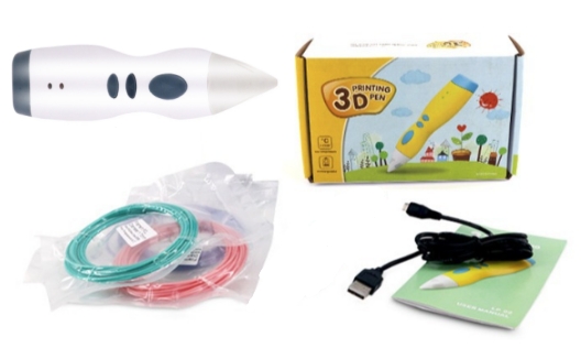 3D-ручка D10 (белая, низкотемпературная, с батареей)