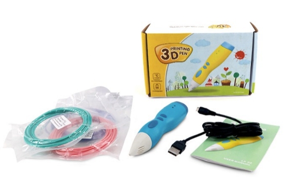 3D-ручка D10 (синяя, низкотемпературная, с батареей)