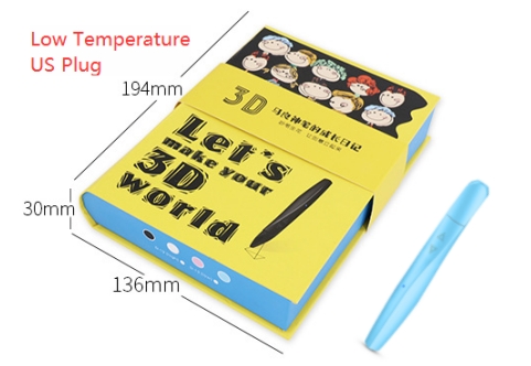 3D-ручка D12 (синяя, низко/высокотемпературная, US вилка)