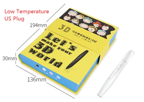 3D-ручка D12 (белая, низко/высокотемпературная, US вилка)