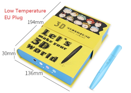 3D-ручка D12 (синяя, низко/высокотемпературная, EU вилка)