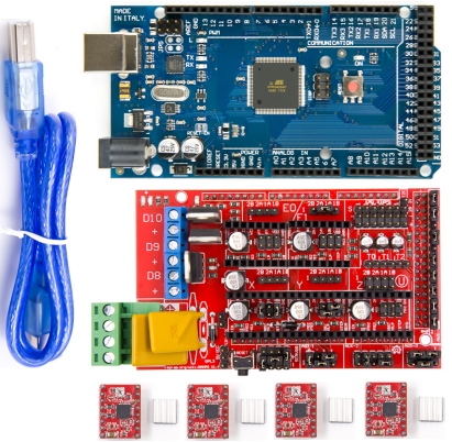 Набор с платой управления драйверами и контроллером (Arduino Mega 2560 R3, CNC Shields V4, драйверы A4988 4 шт.)