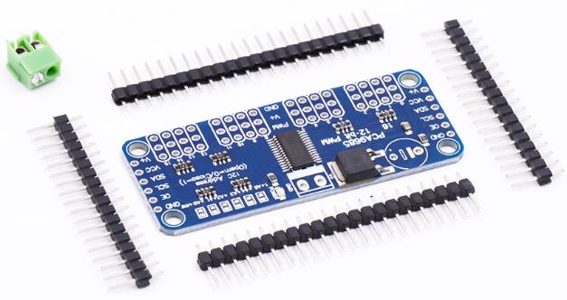 Драйвер управления сервоприводами PCA9685 I2C, 16 каналов 12 бит, неприпаянные контакты