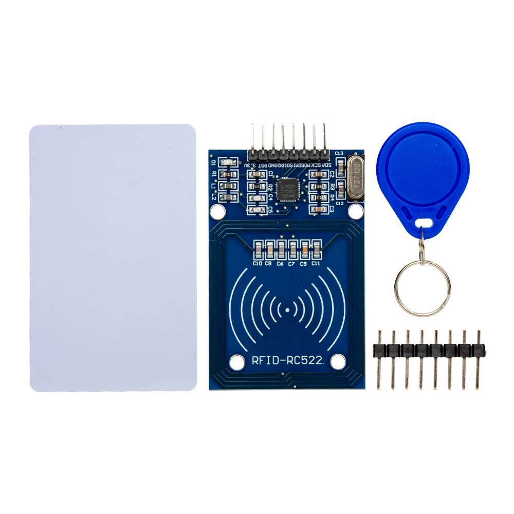 Модуль считыватель RFID MFRC-522 RC522 с картой и ключом 13.56МГ с припаянными контактами