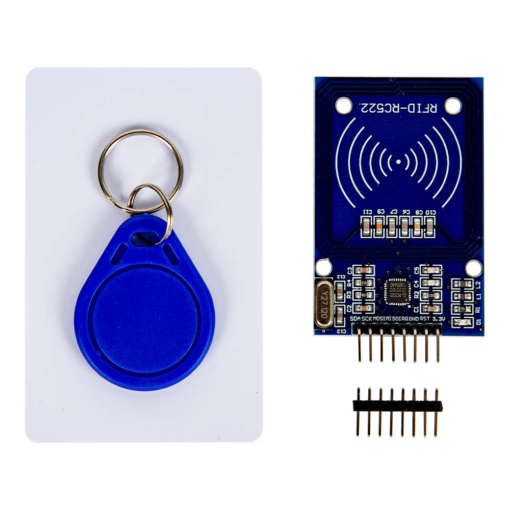 Модуль считыватель RFID MFRC-522 RC522 с картой и ключом 13.56МГ с припаянными контактами
