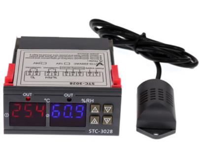 Цифровой терморегулятор (термостат) с двойным дисплеем STC-3008  DC12в, датчик с кабелем 1м