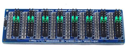 Резистивная плата на 8 дорожек с диапозоном измерения 1-9999999Ом, синяя