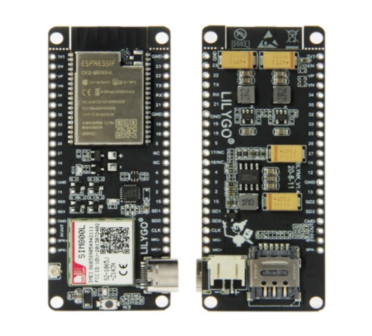 Плата разработки TTGO T-Call V1.4 ESP32 SIM800H WIFI/Bluetooth, (чип CH9102F) с неприпаянными контактами