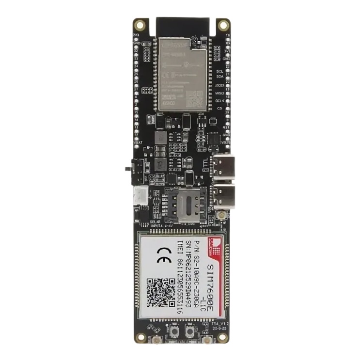 Плата разработки TTGO SIM7600E-H ESP32-WROVER-B  WiFi/Bluetooth с держателем для аккумулятора 18560, (чип CH9102F) с неприпаянными контактами