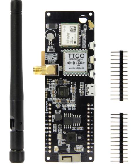 Плата разработки TTGO T-Beam V1.1 ESP32/LORA 923МГц NEO-6M WiFi/Bluetooth, с держателем для аккумулятора 18650, (чип CH9102F) с неприпаянными контактами