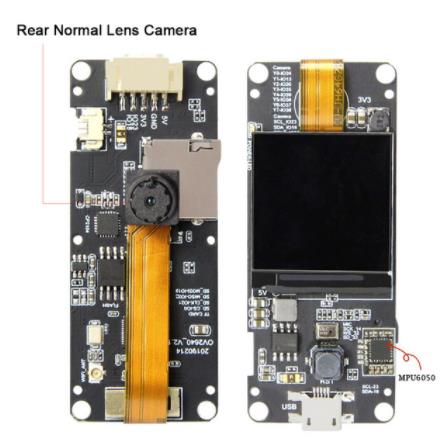 Модуль камеры TTGO T-Camera Plus OV2640 с гироскопом MPU6050 и дисплеем 1.3'