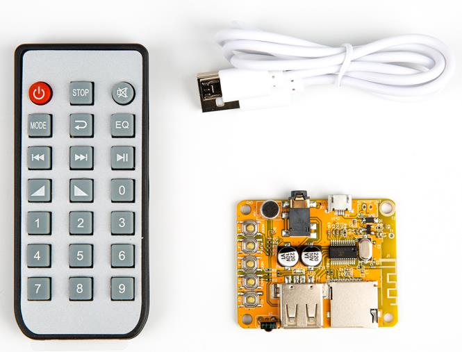 Плата аудиоприёмника c пультом Bluetooth AUX, MP3, без батарейки