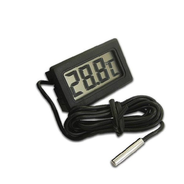 Цифровой термометр (черный, провод 1м)