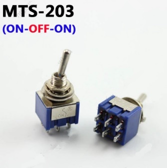 Тумблер MTS-203 DPDT ON-OFF-ON 6A 125В 6-контактный