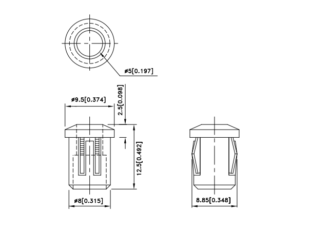Светодиод 5мм с фиксатором для лампы