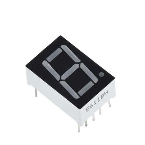 Светодиодный 1-разрядный индикатор на 7 сегментов 0.56 красный (CA)