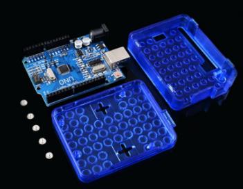 Прозрачно-синий акриловый корпус для Arduino с перфорацией