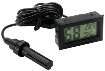 Цифровой термометр FY-12 черный цвет с кабелем 1.5М без батарейки