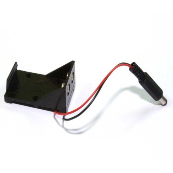 Батарейный отсек (держатель) для батарейки кроны 9в, без крышки с адаптером